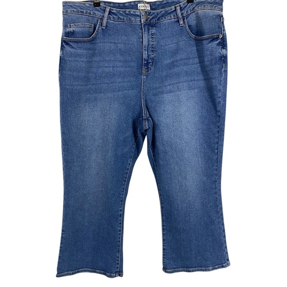 Ava & Viv Womens High Rise Ankle Bootcut Jeans Plus Size 24W Blue No Gap Waist - Picture 1 of 9